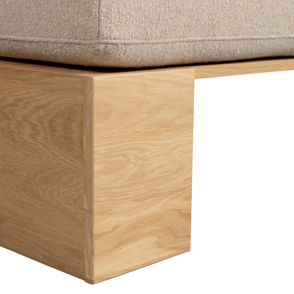 SITZBANK 110/84/67 cm Bouclé Eichefarben, Beige Eiche massiv  - Eichefarben/Beige, MODERN, Holz/Textil (110/84/67cm) - Livetastic