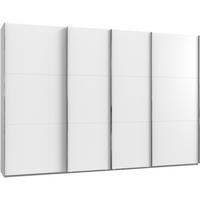 SCHWEBETÜRENSCHRANK 350/236/65 cm 4-türig Weiß  - Chromfarben/Weiß, MODERN, Holzwerkstoff (350/236/65cm) - MID.YOU