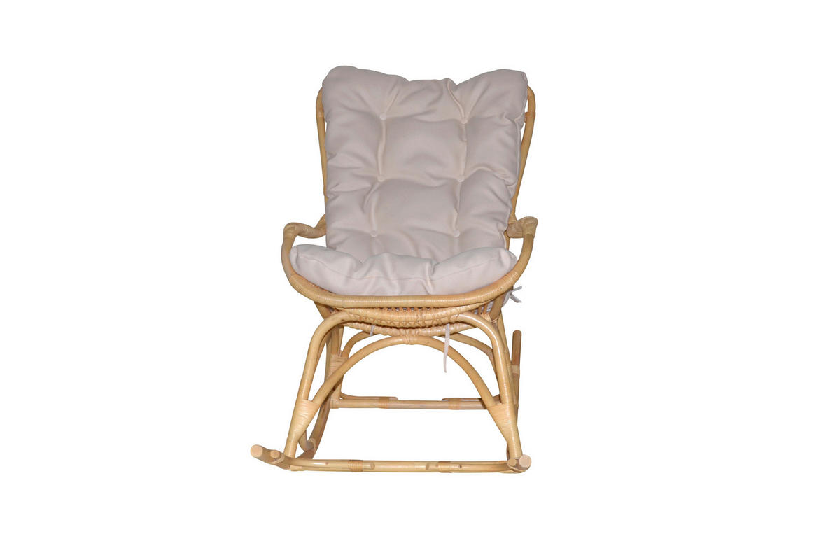 SCHAUKELSTUHL in Naturfarben  - Creme/Naturfarben, Natur, Holz/Textil (65/96/122cm) - MID.YOU