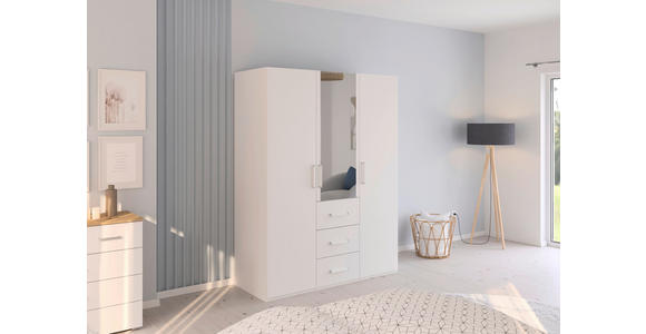DREHTÜRENSCHRANK in Weiß - Weiß, Design, Glas/Holzwerkstoff (151/197/60cm) - Novel