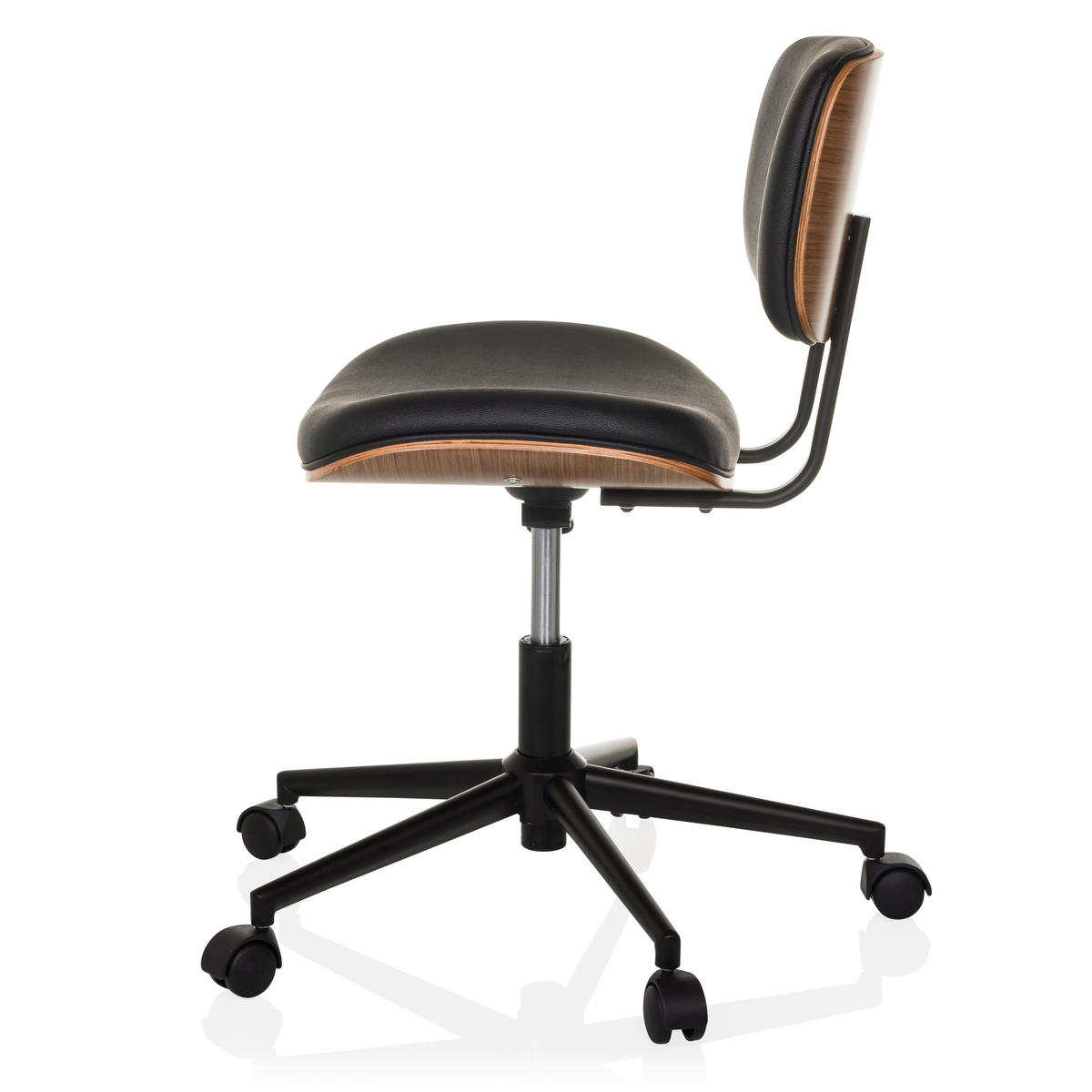 DREHSTUHL Schwarz  - Schwarz, MODERN, Leder/Kunststoff (59/73-83/59cm) - MID.YOU