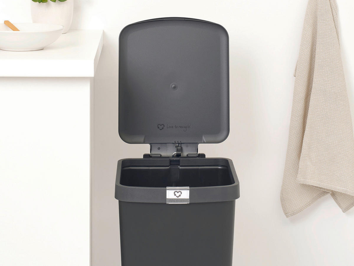 KOŠ ZA SMETI - temno siva, Basics, umetna masa (28/40.9/35.2cm) - Brabantia