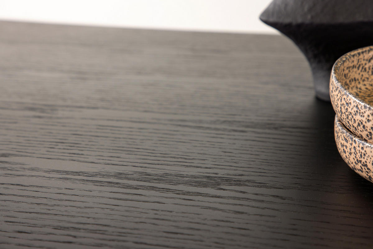 ESSTISCH Eukalyptusholz rechteckig Schwarz  - Schwarz, Design, Holz/Metall (220/100/75cm) - Livetastic