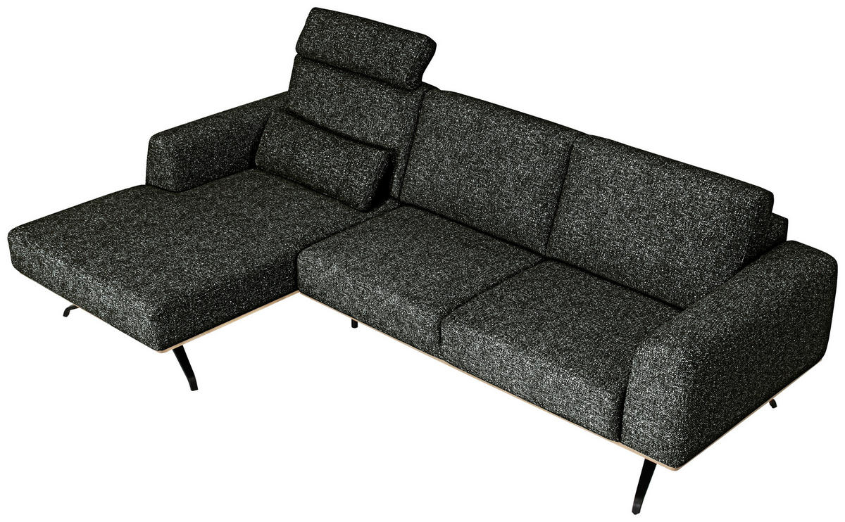 ECKSOFA in Struktur Waldgrün  - Waldgrün/Schwarz, Design, Textil/Metall (157/262cm) - Novel