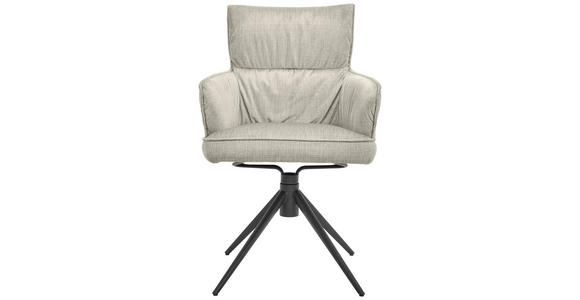 ARMLEHNSTUHL in Eisen Velours - Hellgrau/Schwarz, Design, Textil/Metall (58/91/62cm) - Dieter Knoll