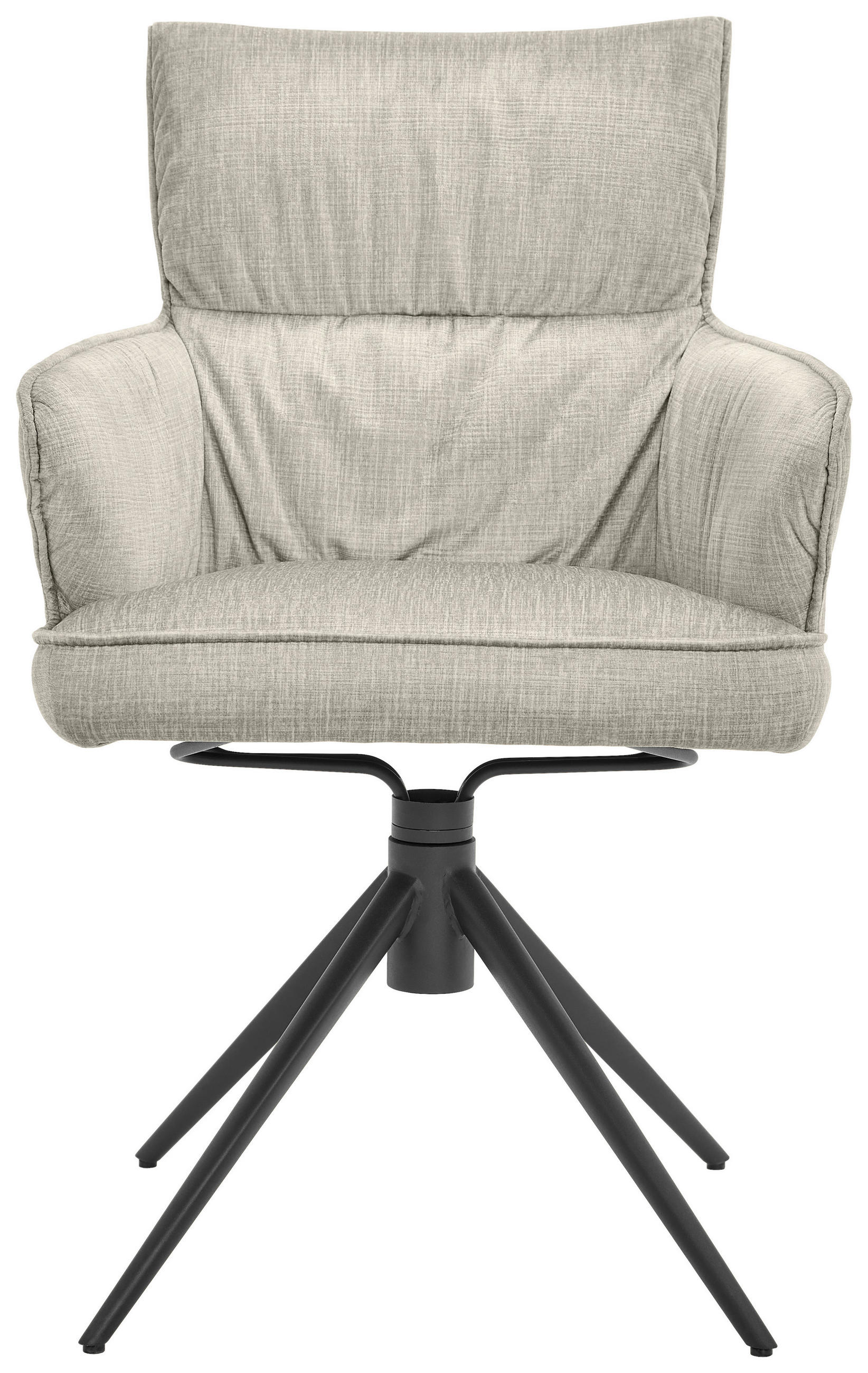 ARMLEHNSTUHL  in Eisen Velours  - Hellgrau/Schwarz, Design, Textil/Metall (58/91/62cm) - Dieter Knoll