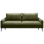 SCHLAFSOFA in Chenille Olivgrün  - Schwarz/Olivgrün, KONVENTIONELL, Textil/Metall (223/89/107cm) - Carryhome
