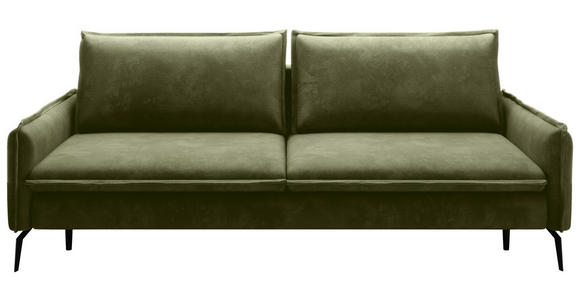 SCHLAFSOFA in Chenille Olivgrün - Schwarz/Olivgrün, KONVENTIONELL, Textil/Metall (223/89/107cm) - Carryhome