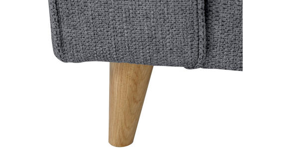 ECKSOFA in Flachgewebe Dunkelgrau  - Eichefarben/Dunkelgrau, KONVENTIONELL, Holz/Textil (265/159cm) - Carryhome