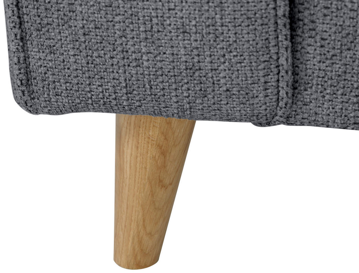 ECKSOFA in Flachgewebe Dunkelgrau  - Eichefarben/Dunkelgrau, Konventionell, Holz/Textil (265/159cm) - Carryhome