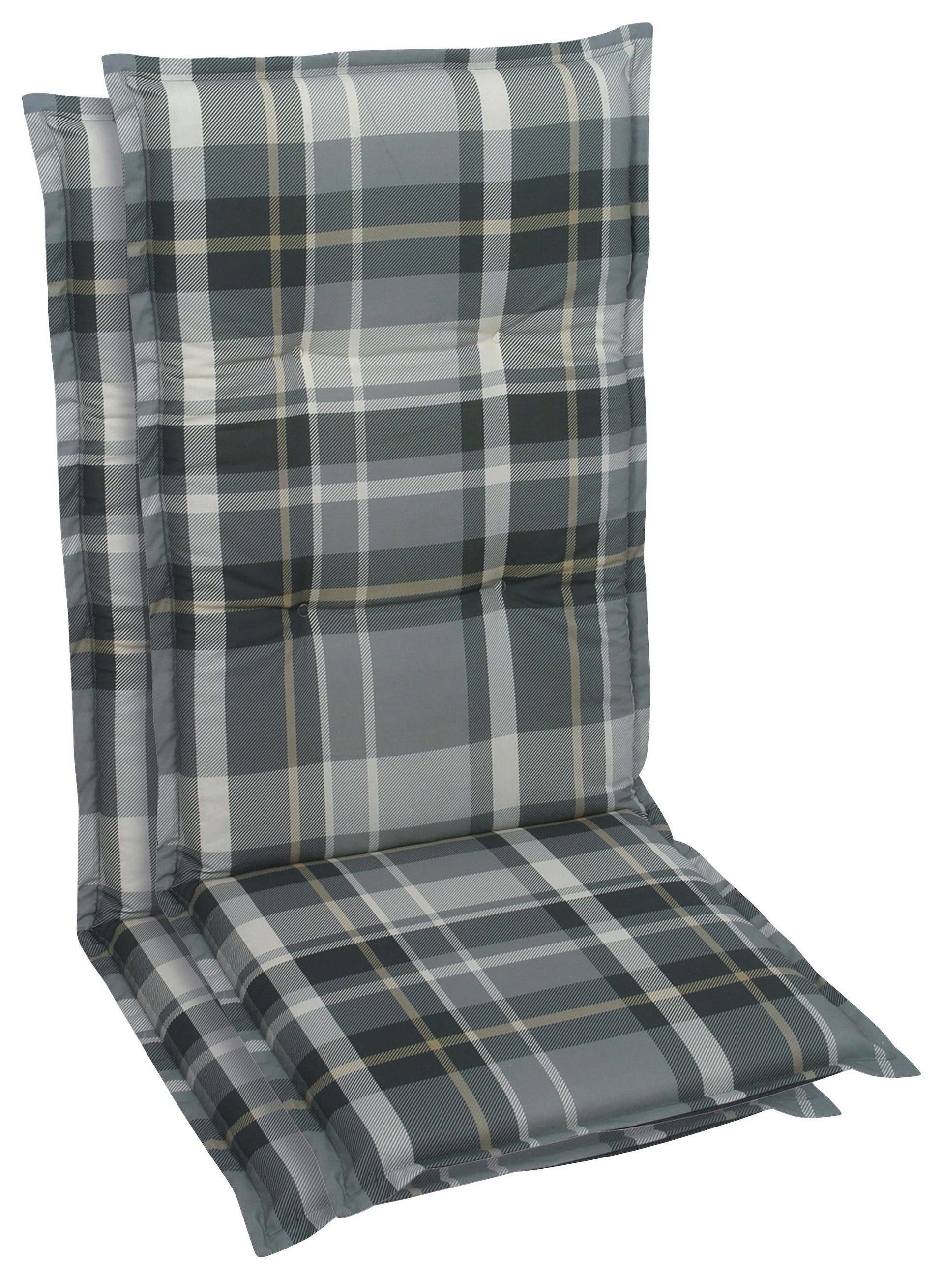 SESSELAUFLAGENSET Karo  - Grau, Basics, Textil (50/6/108cm)