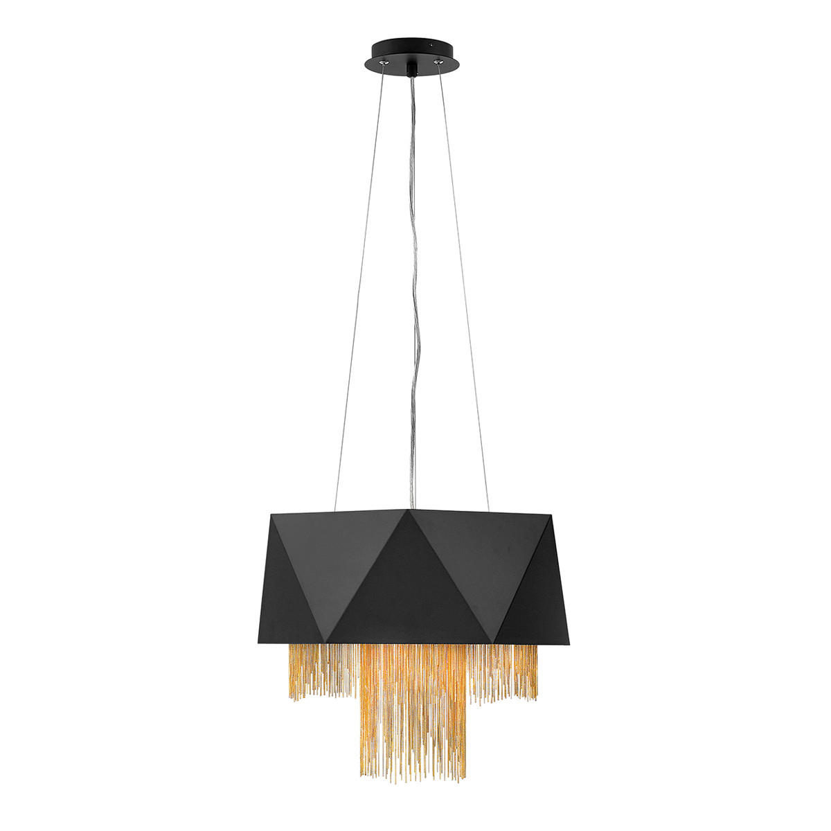 HÄNGELEUCHTE 45/47.4 cm  - Schwarz, KONVENTIONELL, Kunststoff/Textil (45/47.4cm) - Elstead Lighting