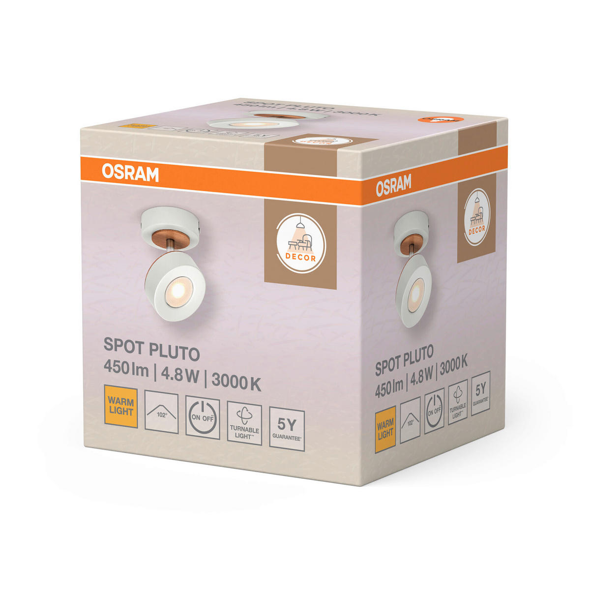 LED-STRAHLER 9/12,2/9 cm   - Weiß, Design, Holz/Kunststoff (9/12,2/9cm) - Osram