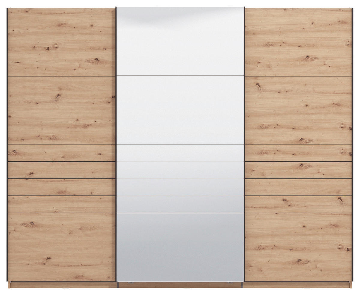 SKRIŇA S POS. DVER. – HOR.VED, 270/217,5/61 cm - čierna/dub artisan, Basics, kov/kompozitné drevo (270/217,5/61cm) - Xora