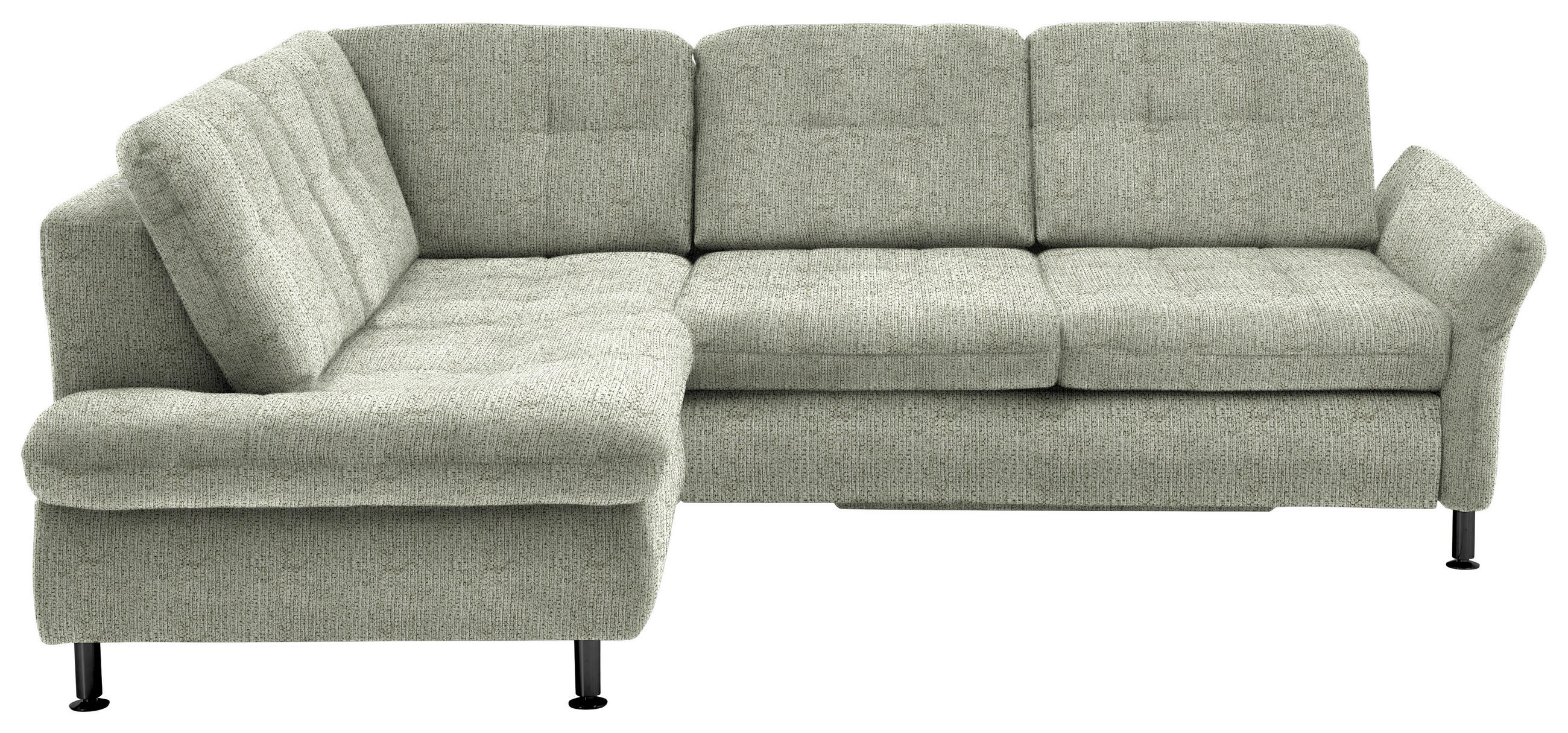 ECKSOFA in Webstoff Grün  - Schwarz/Grün, Konventionell, Textil/Metall (210/242cm) - Beldomo Style