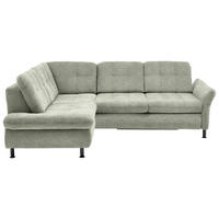 ECKSOFA in Webstoff Grün  - Schwarz/Grün, Konventionell, Textil/Metall (210/242cm) - Beldomo Style