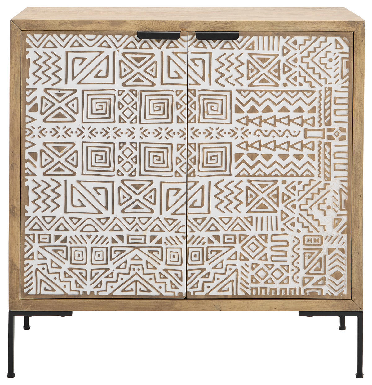 KOMMODE  in 85/85/40 cm  - Schwarz/Weiß, Natur, Holz/Metall (85/85/40cm) - Livetastic