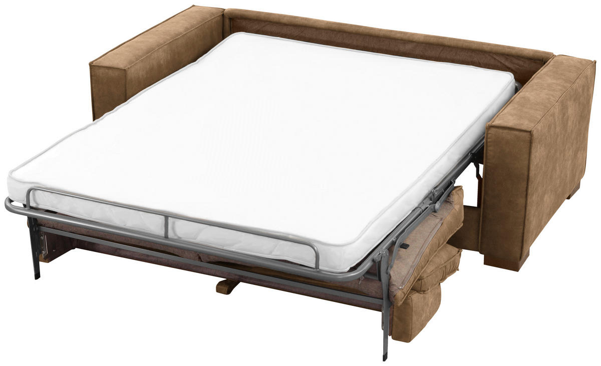 SCHLAFSOFA in Mikrofaser Braun  - Dunkelbraun/Braun, Design, Holz/Textil (203/85/99cm) - MID.YOU