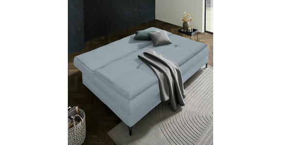 SCHLAFSOFA in Flachgewebe Blaugrau - Blaugrau/Schwarz, MODERN, Textil/Metall (208/73/92/102cm) - Novel