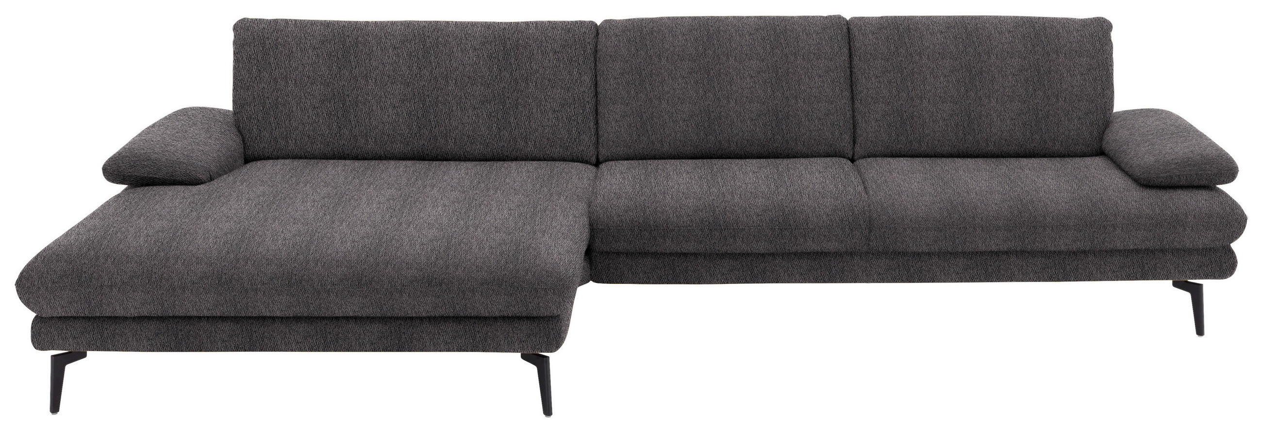 ECKSOFA in Chenille Anthrazit  - Anthrazit/Schwarz, Design, Textil/Metall (180/310cm) - Dieter Knoll