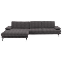 ECKSOFA in Chenille Anthrazit  - Anthrazit/Schwarz, Design, Textil/Metall (180/310cm) - Dieter Knoll
