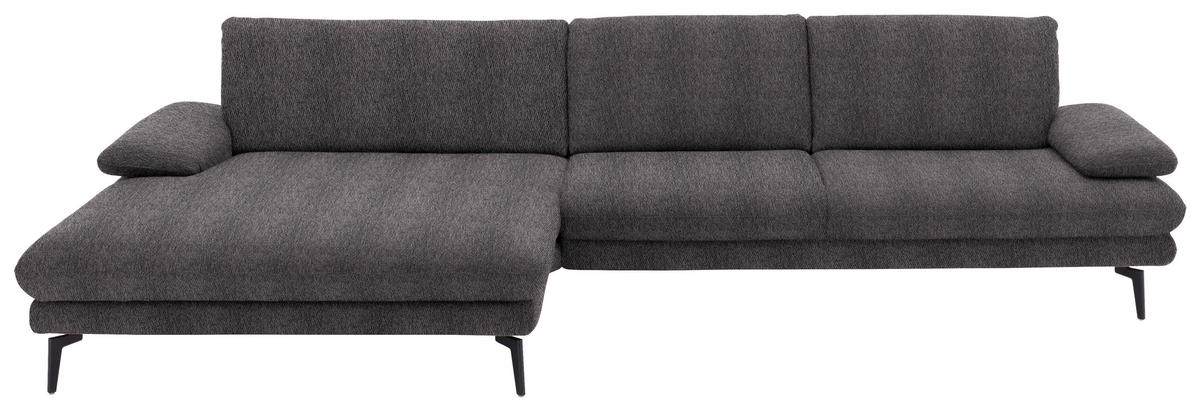 ECKSOFA in Chenille Anthrazit  - Anthrazit/Schwarz, Design, Textil/Metall (180/310cm) - Dieter Knoll