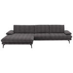 ECKSOFA  in Chenille Anthrazit  180/310 cm  - Anthrazit/Schwarz, Design, Textil/Metall (180/310cm) - Dieter Knoll