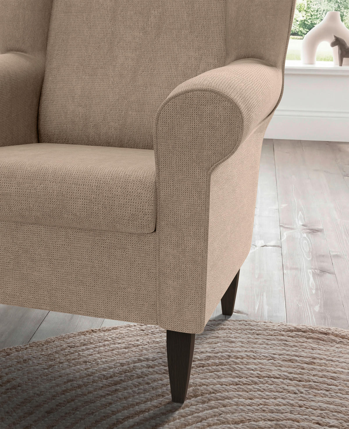 SESSELSET Chenille Hellbraun  - Wengefarben/Hellbraun, Konventionell, Holz/Textil (80/102/86cm) - Livetastic