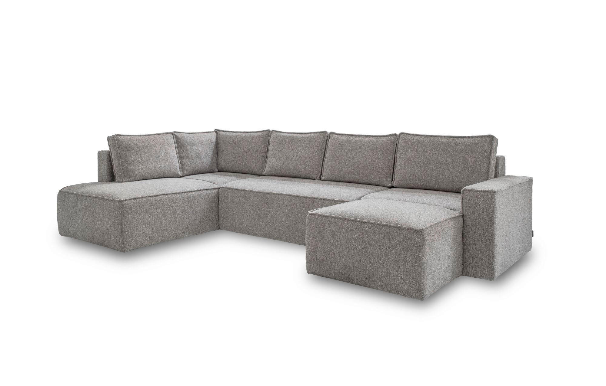 SJEDEĆA GARNITURA tekstil  siva   - bijela/siva, Design, tekstil/plastika (194/322/156cm) - MID.YOU