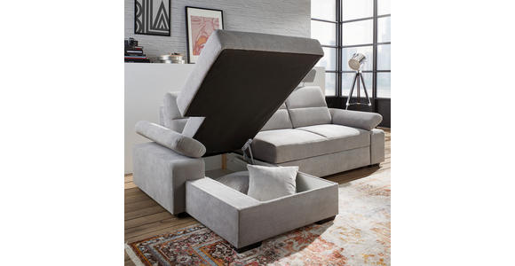 ECKSOFA in Flachgewebe Anthrazit  166/258 cm  - Dunkelbraun/Anthrazit, KONVENTIONELL, Kunststoff/Textil (166/258cm) - Cantus