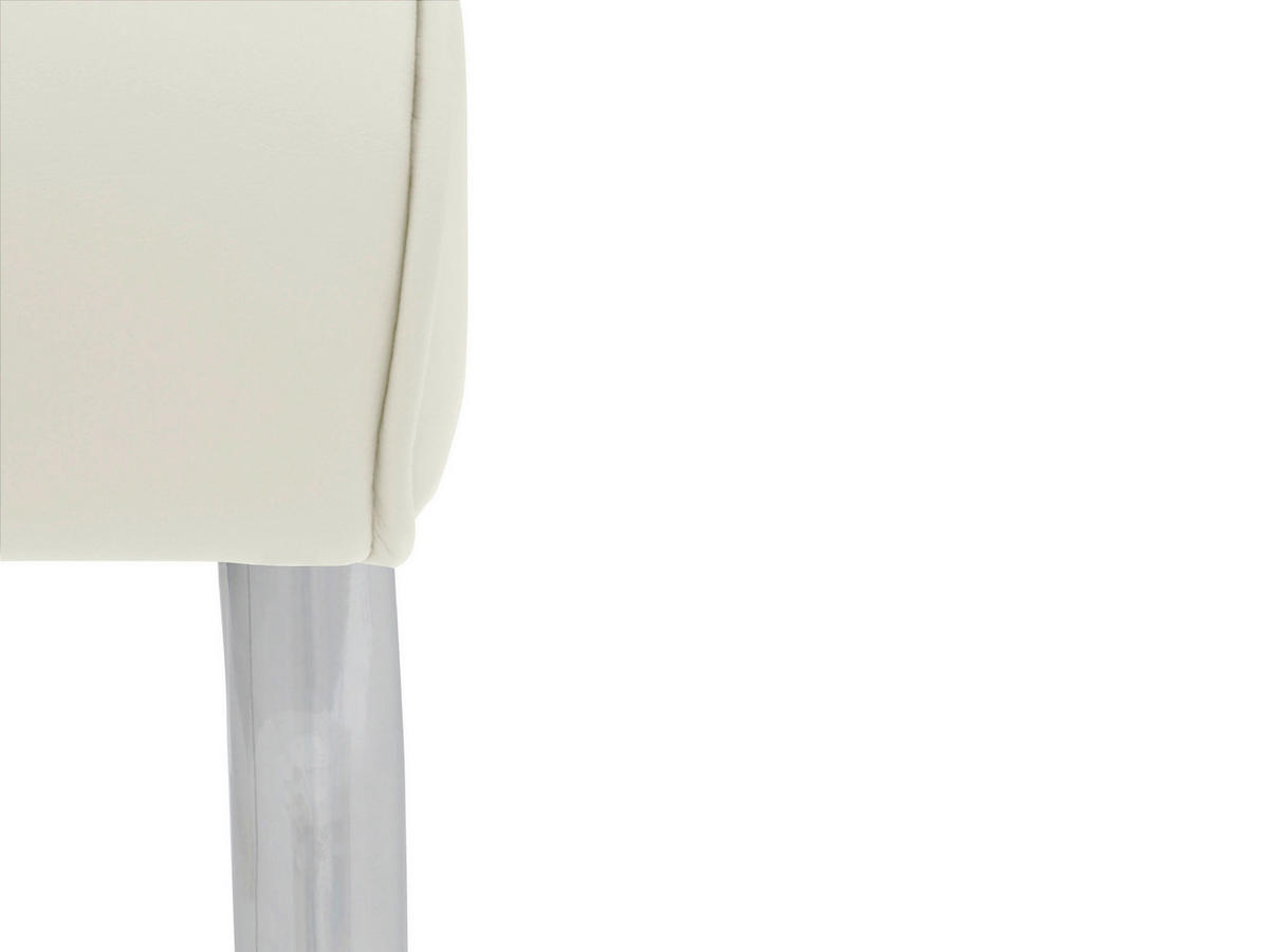 STUHL-SET 2 Stück  in Stahl Lederlook pigmentiert Metall, Leder  - Weiß, Design, Leder/Metall (43/104/62cm) - MID.YOU