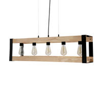 HÄNGELEUCHTE 90/20/100 cm   - Schwarz, Natur, Metall (90/20/100cm)