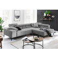 ECKSOFA in Cord Dunkelgrau  - Dunkelgrau/Schwarz, Design, Textil/Metall (321/216cm) - Hom`in