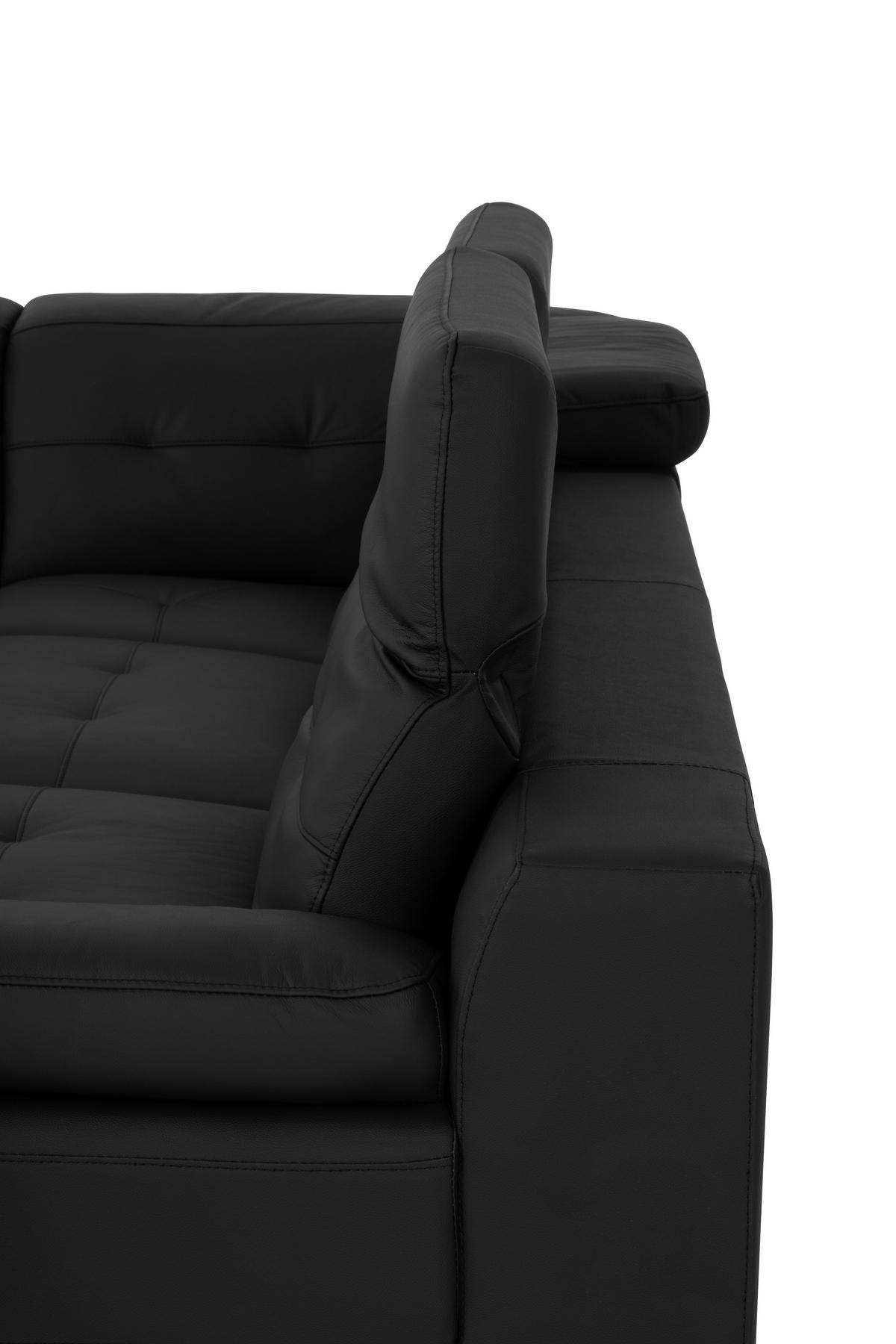 CloseUp von MID.YOU ECKSOFA Schwarz Echtleder.