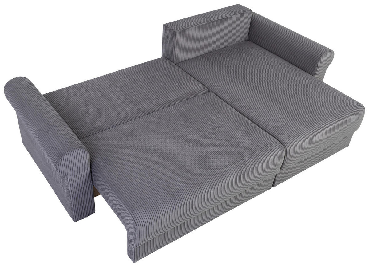 ROHOVÁ SEDAČKA, textil, dřevo, kov, tmavě šedá - černá/tmavě šedá, Konvenční, kov/dřevo (245/92/145cm) - Carryhome