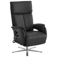 RELAXSESSEL in Leder Anthrazit  - Edelstahlfarben/Anthrazit, Design, Leder/Metall (70/124/85cm) - Cantus