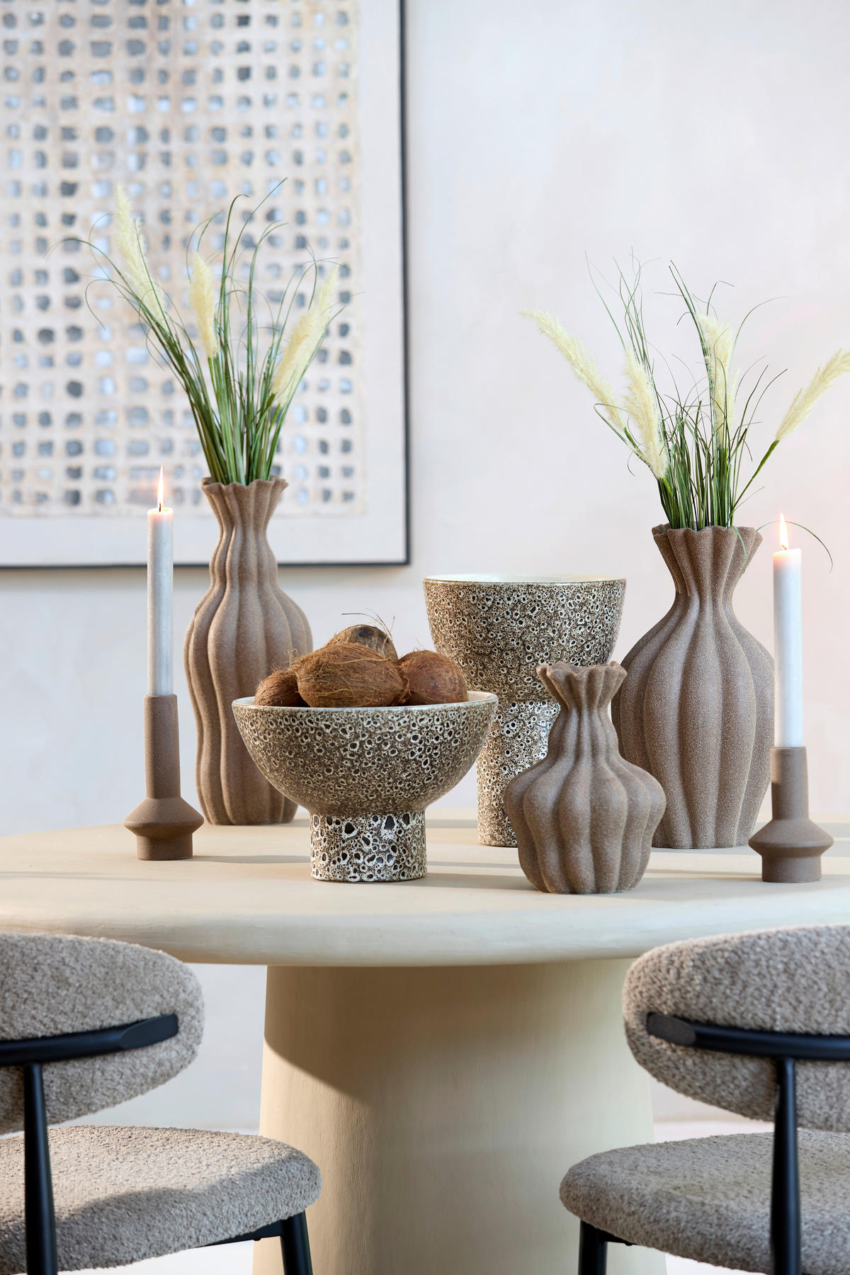 DEKOVASE  - Braun, Basics, Keramik (21,5/21,5/44,5cm) - Light & Living