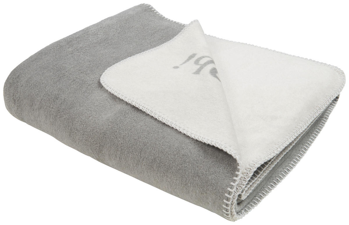 PLAID Uni-Doubleface 150/200 cm  - Weiss/Grau, Design, Textil (150/200cm) - Joop!