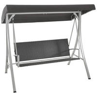 HOLLYWOODSCHAUKEL 180/166/120 cm  - Silberfarben/Schwarz, KONVENTIONELL, Kunststoff/Textil (180/166/120cm) - Xora