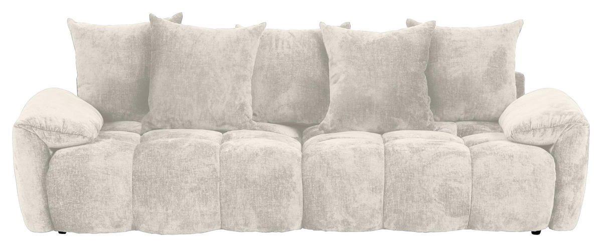 BIGSOFA in Chenille Beige  - Beige/Schwarz, Design, Kunststoff/Textil (265/67/130cm) - home24