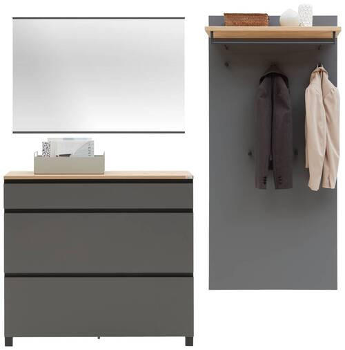 GARDEROBE 3-teilig in 205/195/31 cm - Eichefarben/Anthrazit, Design, Holz/Holzwerkstoff (205/195/31cm) - Dieter Knoll