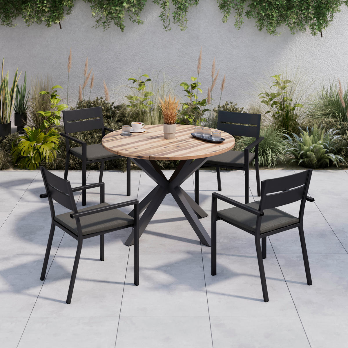 STOL VRTNI     boje bagrema  drvo, metal  - boje bagrema, Moderno, drvo/metal (120/120/76cm) - Ambia Garden
