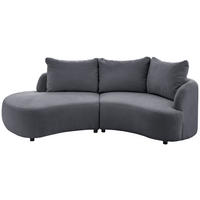 ECKSOFA in Mikrofaser Anthrazit  - Anthrazit/Schwarz, Modern, Kunststoff/Textil (250/139cm) - Livetastic