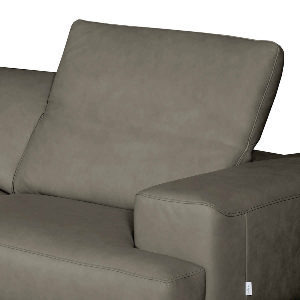 ECKSOFA  in Echtleder Grau  187/295 cm  - Schwarz/Grau, Design, Leder/Metall (187/295cm) - Livetastic