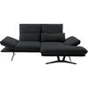 ECKSOFA in Echtleder Grau  - Schwarz/Grau, Design, Leder/Metall (210/130cm) - Dieter Knoll