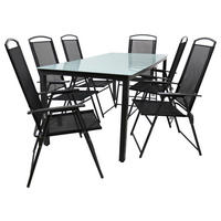 GARTENTISCHGRUPPE  - Anthrazit, Basics, Glas/Textil - Gardenson