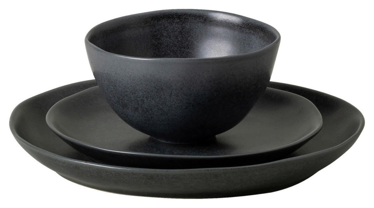 KOMBISERVICE Schwarz LIVIA 3-teilig 1 Personen  - Schwarz, Basics, Keramik - Costa Nova