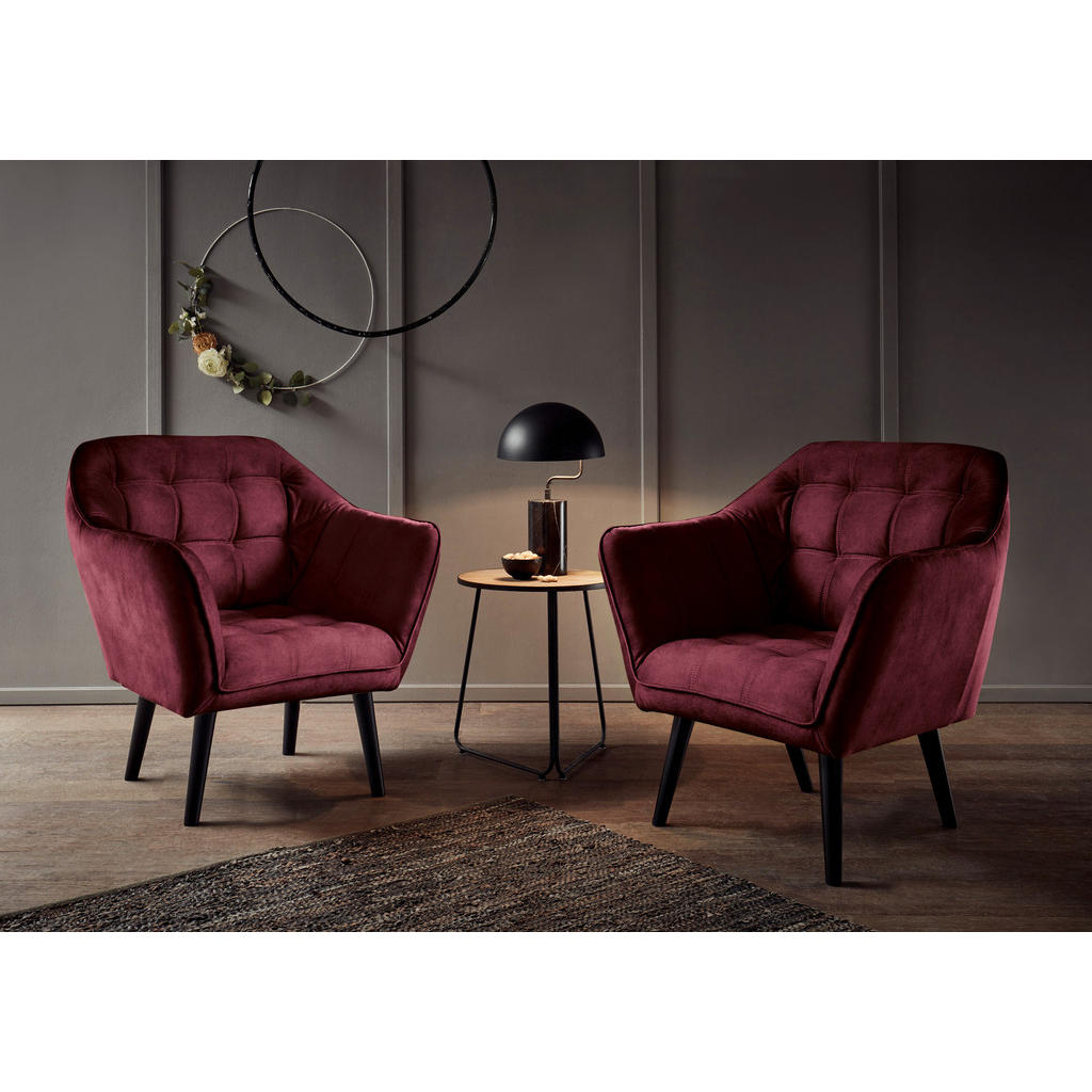 Thumbnail - Mid.you Cocktailsessel, Weinrot, Textil, 84x87x70 cm, Wohnzimmer, Sessel, Polstersessel