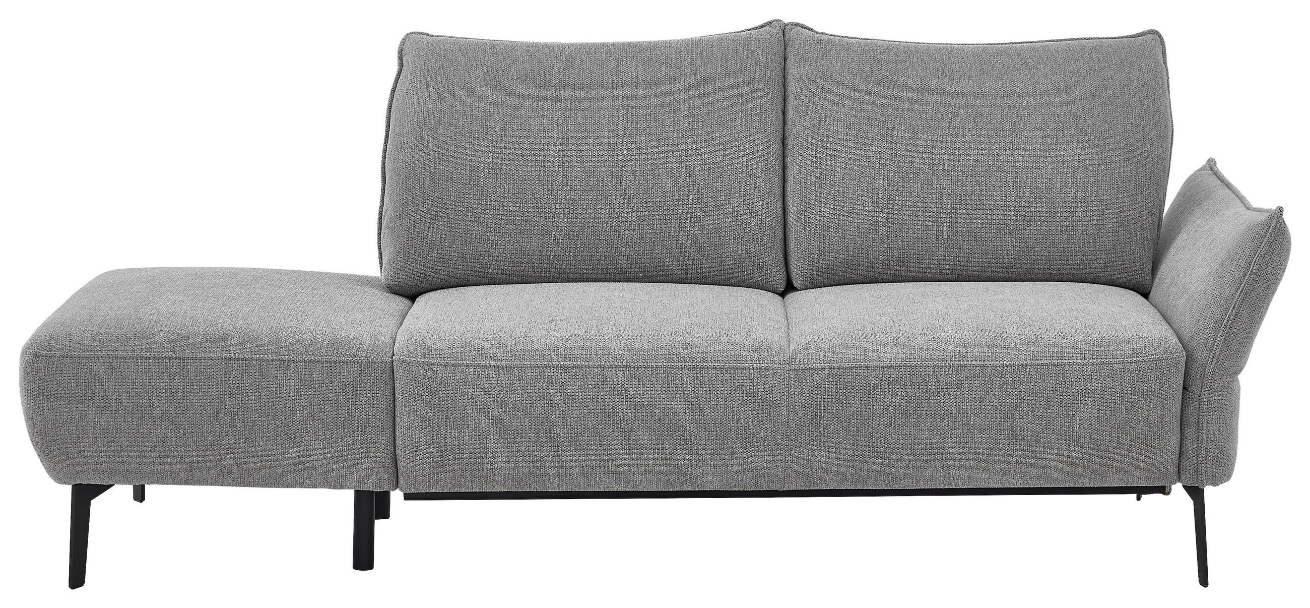 RÉCAMIERE  in Chenille Grau  - Schwarz/Grau, KONVENTIONELL, Textil/Metall (206/90/92cm) - Elegando