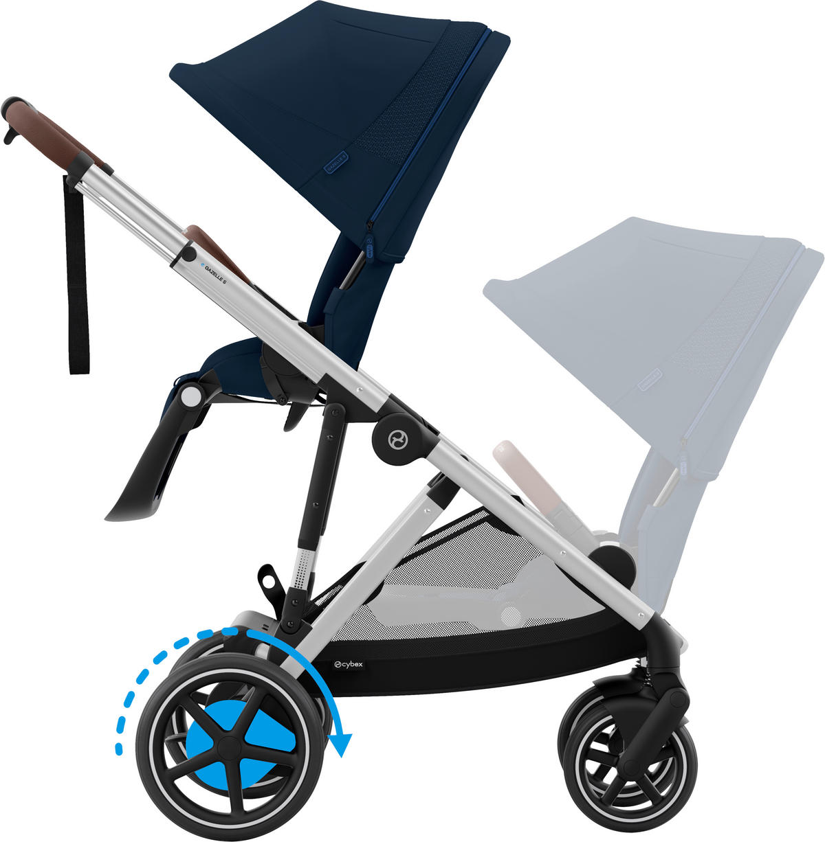 KINDERWAGEN  EGAZELLE S  Ocean Blue  - Silberfarben, Basics, Kunststoff/Metall (94.5/66/100cm) - cybex GOLD